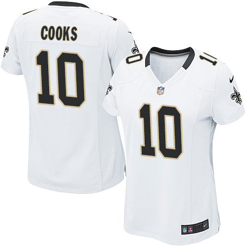 Women's Game Brandin Cooks Nike Jersey White Road - #10 NFL New Orleans Saints
